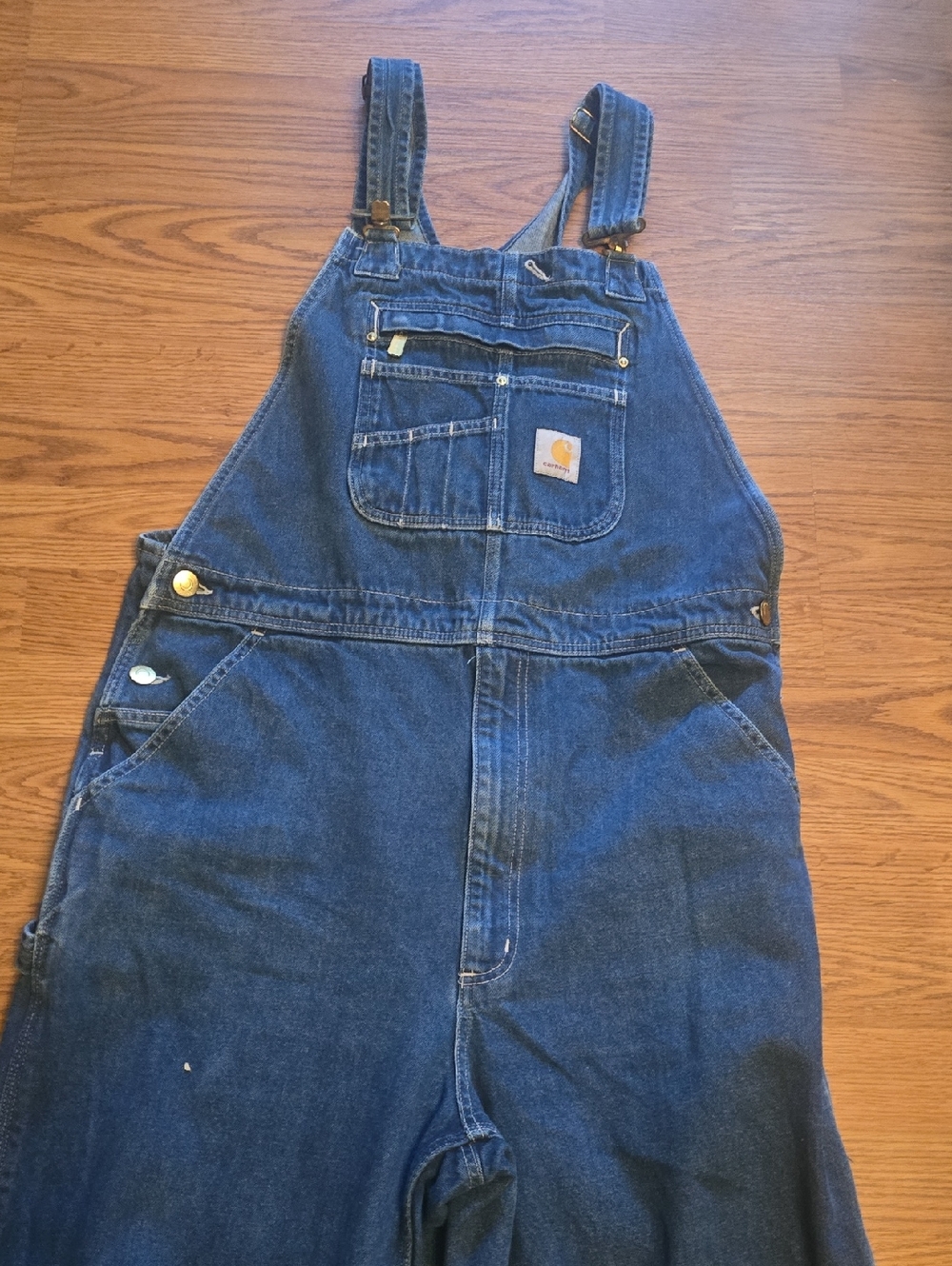 Carhartt Dark Blue Denim Bib Overalls